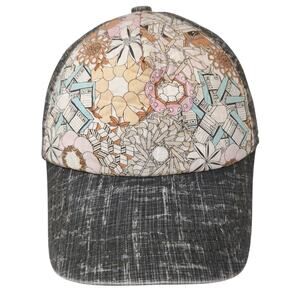 ZYLC Snapback 5 Panel Cap Multicolor One Size Adjustable Retro Floral Cotton